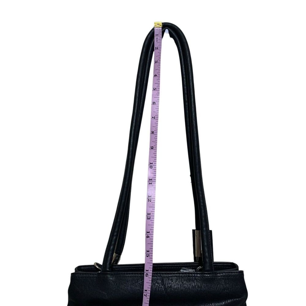 Gianni Shoulder Handbag Black Multi-Pockets Faux Leather NEW Size Medium - Picture 7 of 13